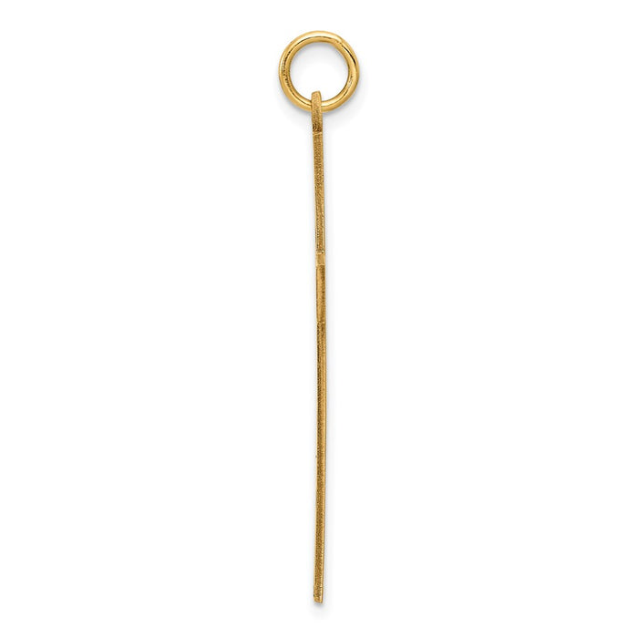 Million Charms 14K Yellow Gold Themed Laser Designed Relgious Cross Pendant