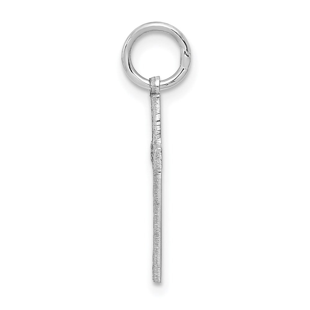Million Charms 14K White Gold Themed Laser Designed Relgious Cross Charm