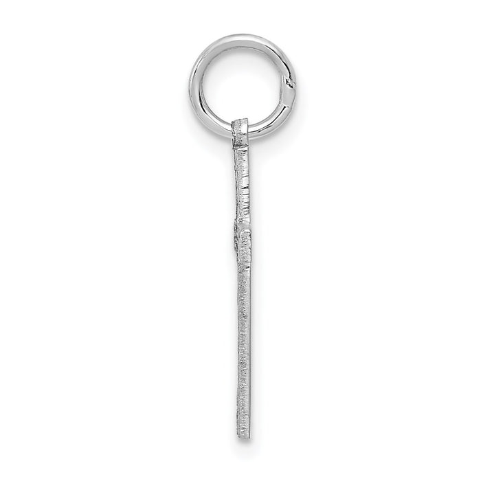 Million Charms 14K White Gold Themed Laser Designed Relgious Cross Charm