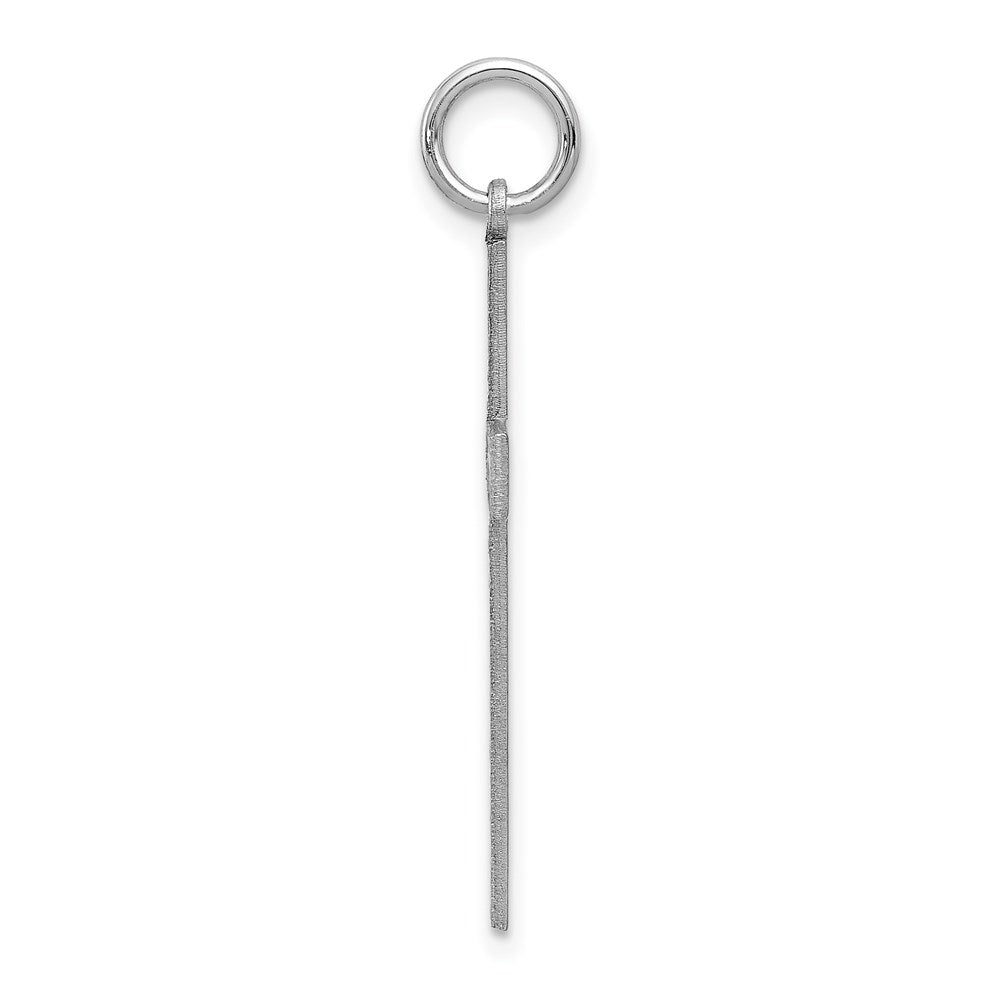 Million Charms 14K White Gold Themed Laser Designed Relgious Cross Pendant