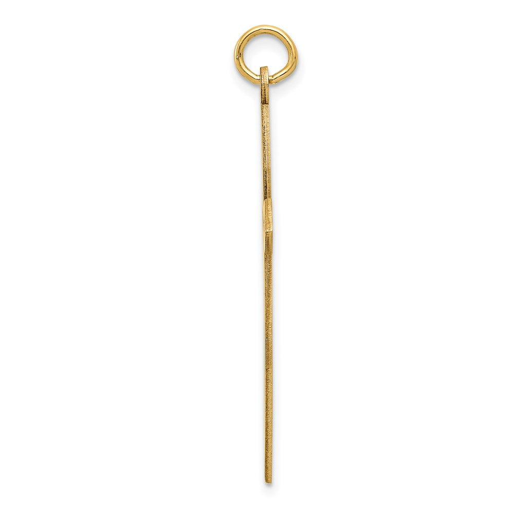 Million Charms 14K Yellow Gold Themed Laser Designed Relgious Cross Pendant