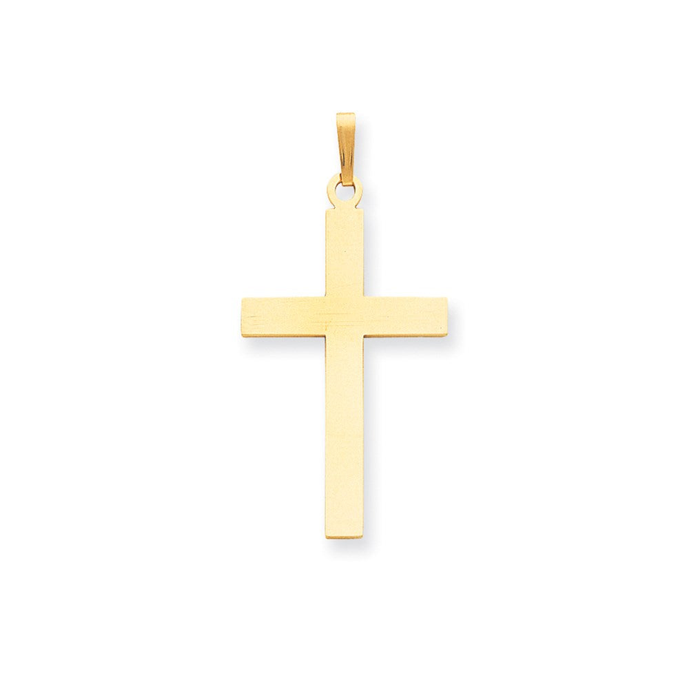 Million Charms 14K Yellow Gold Themed Satin Relgious Cross Pendant