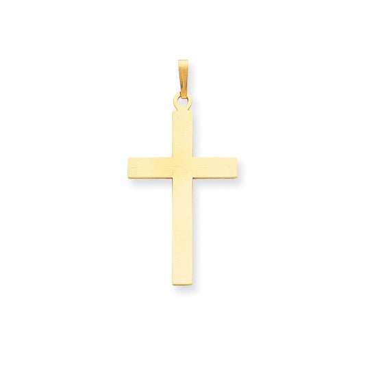 Million Charms 14K Yellow Gold Themed Satin Relgious Cross Pendant
