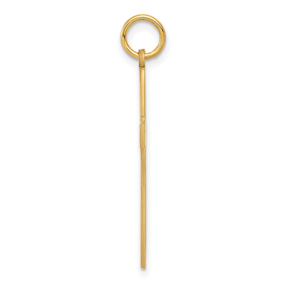 Million Charms 14K Yellow Gold Themed Laser Designed Relgious Cross Pendant