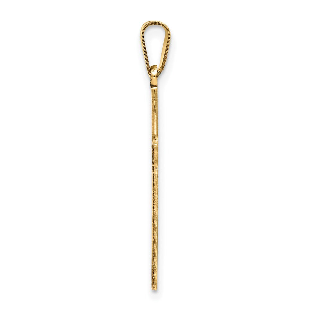 Million Charms 14K Yellow Gold Themed Solid Relgious Cross Pendant