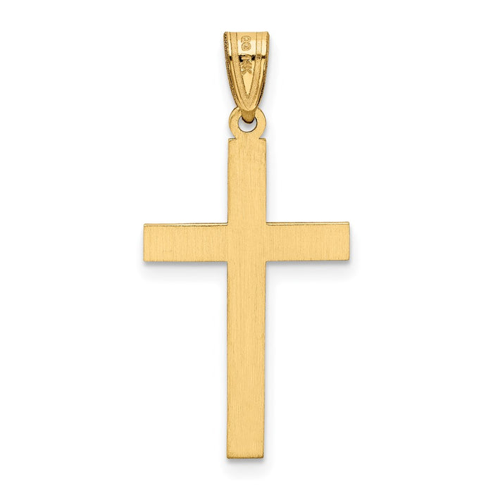 Million Charms 14K Yellow Gold Themed Solid Relgious Cross Pendant