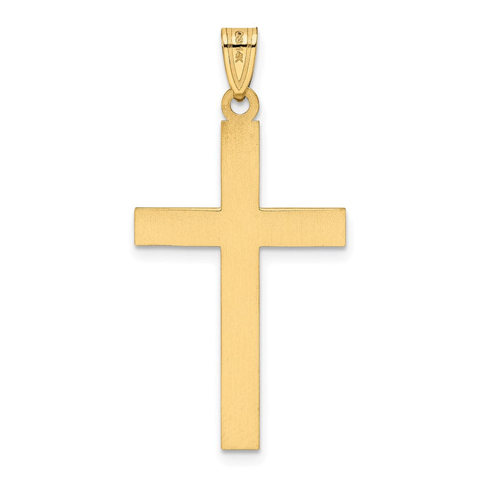 Million Charms 14K Yellow Gold Themed Solid Relgious Cross Pendant