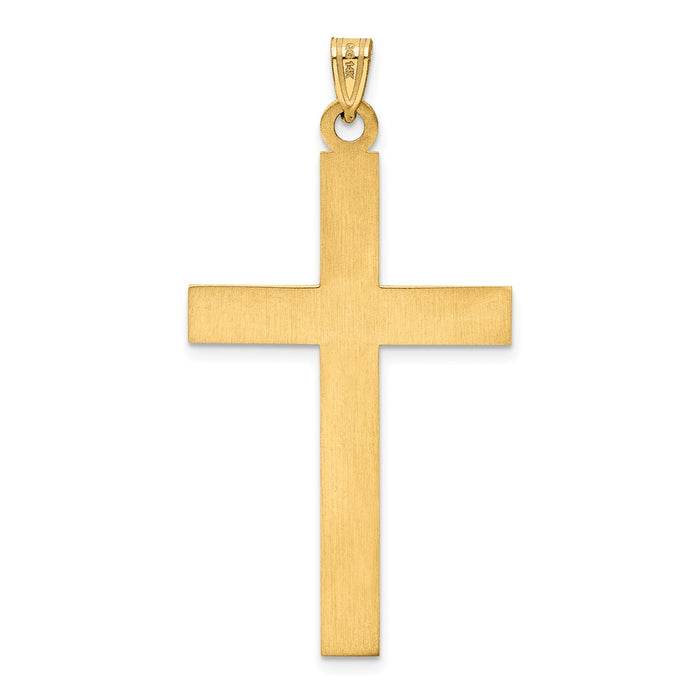 Million Charms 14K Yellow Gold Themed Solid Relgious Cross Pendant