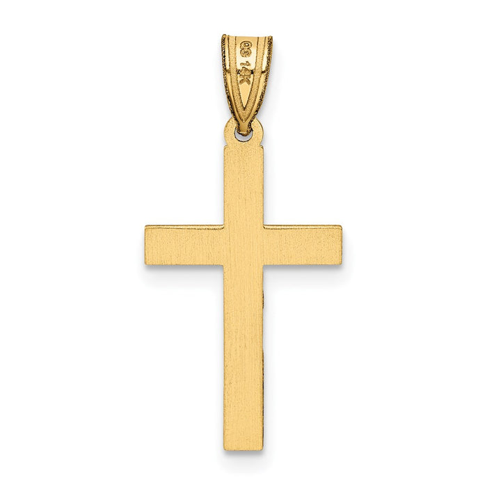 Million Charms 14K Yellow Gold Themed Florentine Relgious Cross Pendant