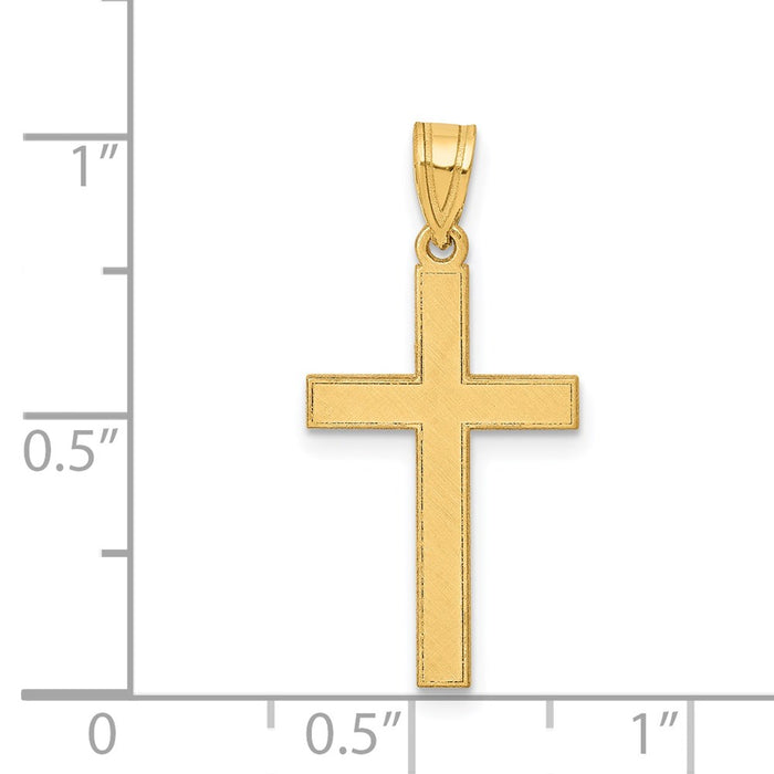 Million Charms 14K Yellow Gold Themed Florentine Relgious Cross Pendant