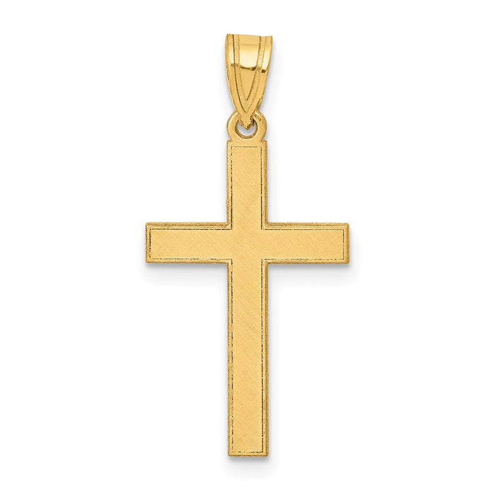 Million Charms 14K Yellow Gold Themed Florentine Relgious Cross Pendant