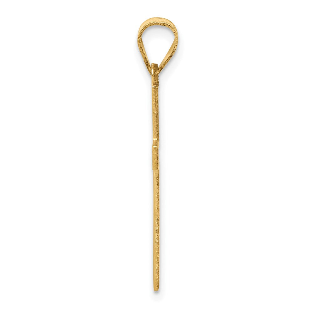 Million Charms 14K Yellow Gold Themed Florentine Relgious Cross Pendant