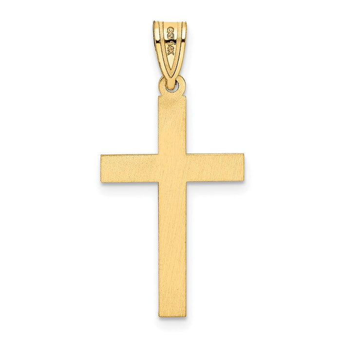 Million Charms 14K Yellow Gold Themed Florentine Relgious Cross Pendant