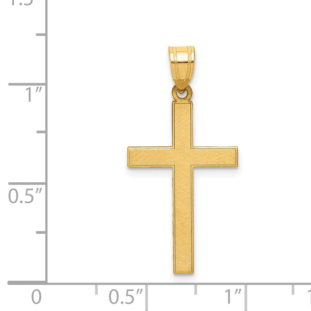 Million Charms 14K Yellow Gold Themed Florentine Relgious Cross Pendant