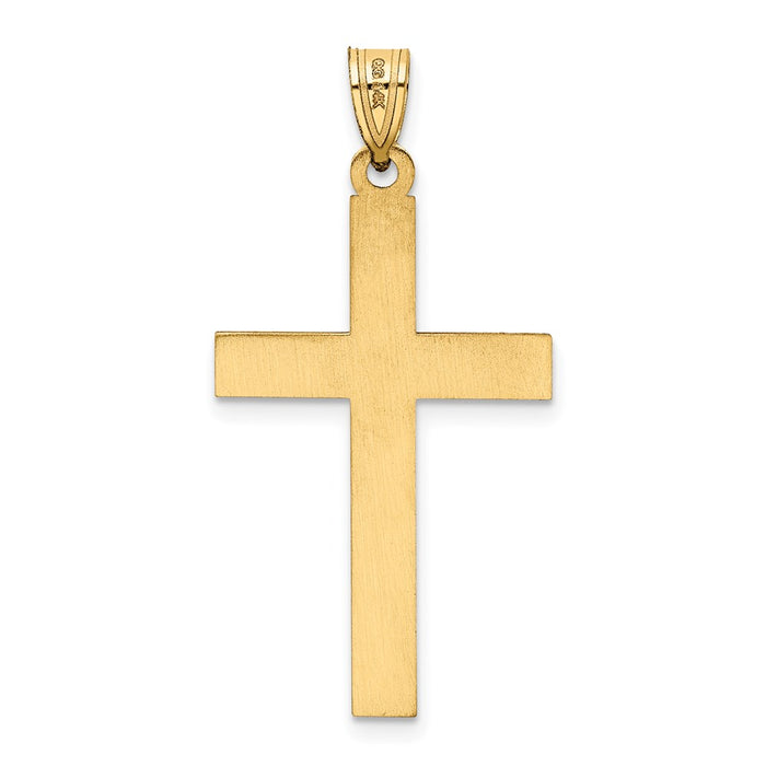 Million Charms 14K Yellow Gold Themed Florentine Relgious Cross Pendant