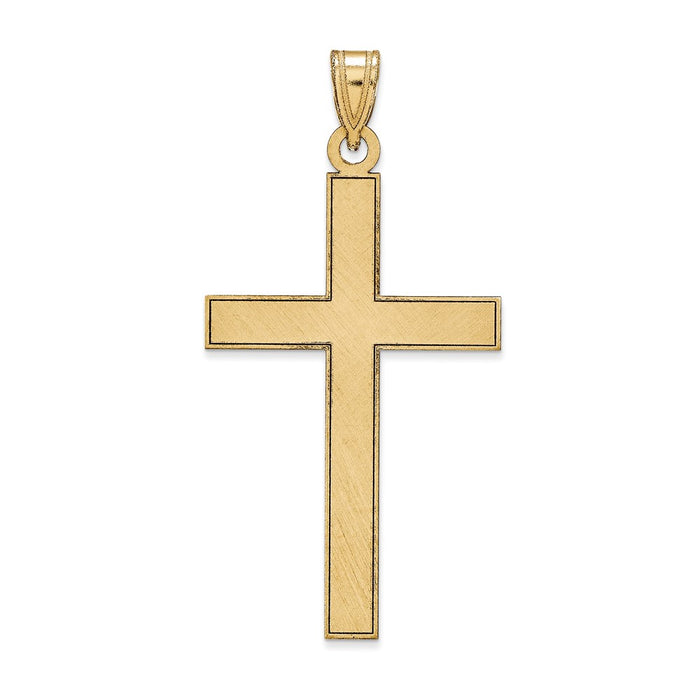 Million Charms 14K Yellow Gold Themed Florentine Relgious Cross Pendant