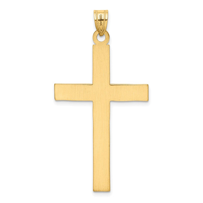 Million Charms 14K Yellow Gold Themed Florentine Relgious Cross Pendant