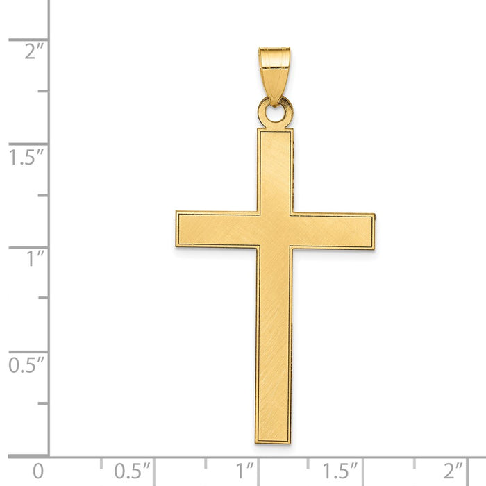 Million Charms 14K Yellow Gold Themed Florentine Relgious Cross Pendant