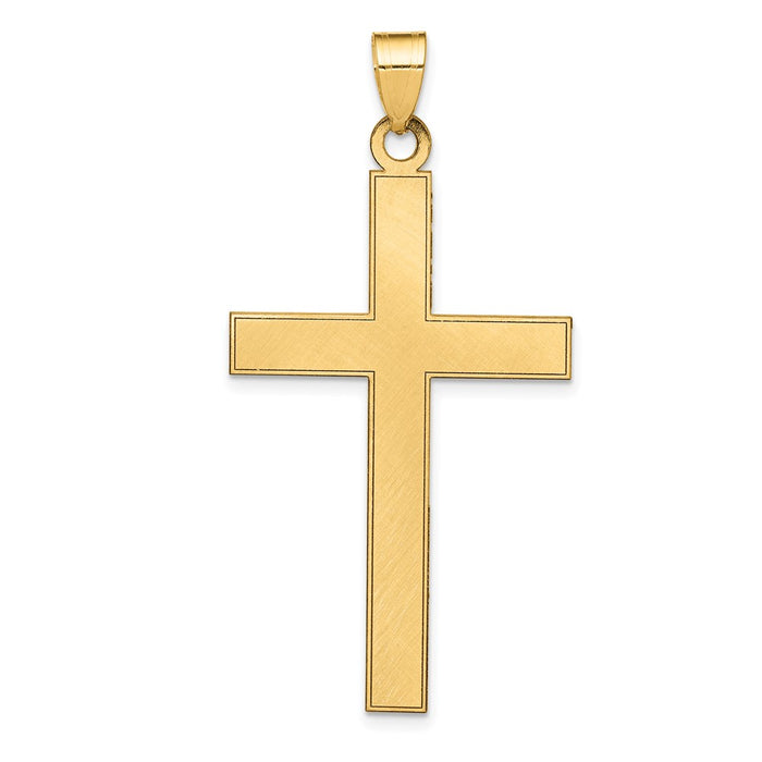 Million Charms 14K Yellow Gold Themed Florentine Relgious Cross Pendant