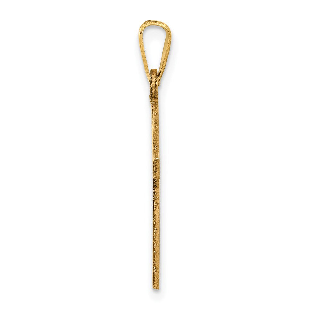 Million Charms 14K Yellow Gold Themed Solid Relgious Cross Pendant