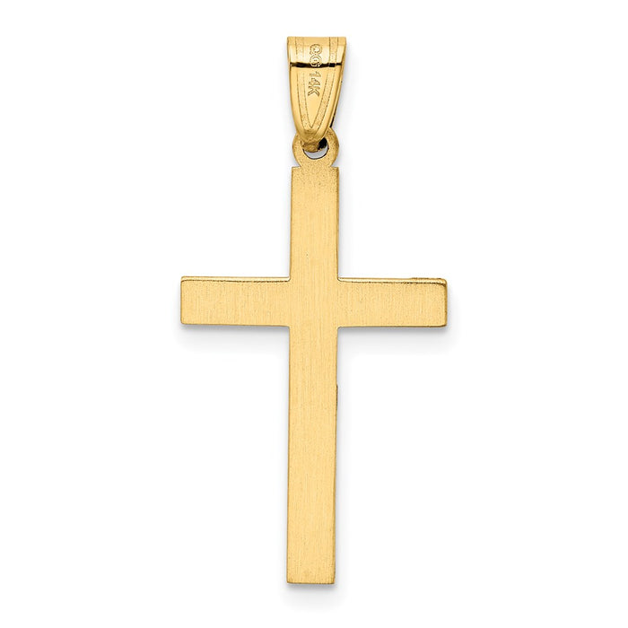 Million Charms 14K Yellow Gold Themed Solid Relgious Cross Pendant