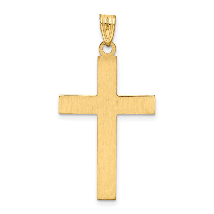 Million Charms 14K Yellow Gold Themed Solid Relgious Cross Pendant