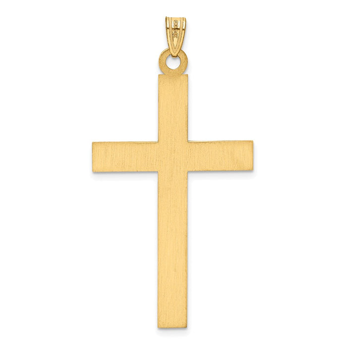 Million Charms 14K Yellow Gold Themed Solid Relgious Cross Pendant