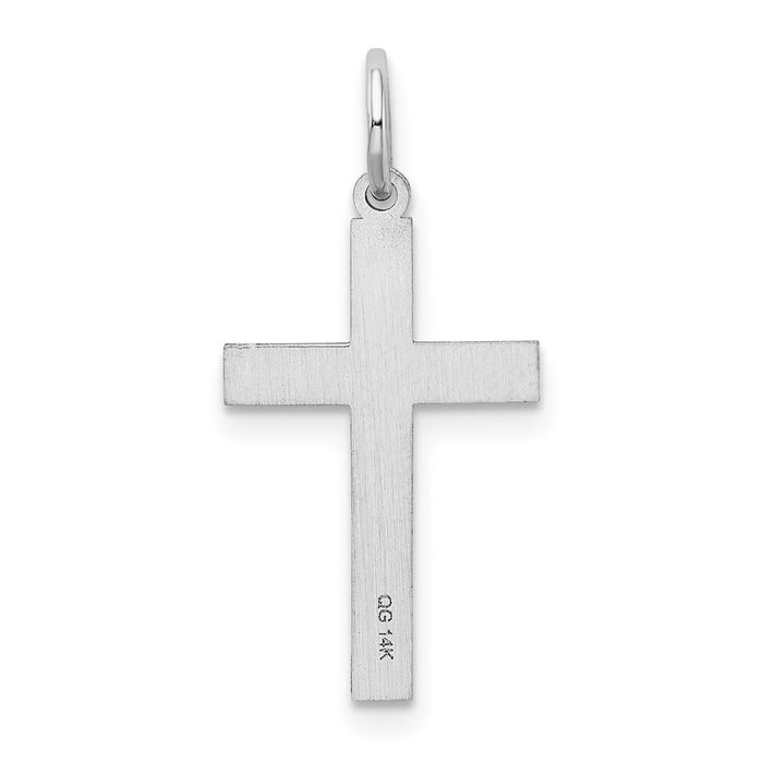 Million Charms 14K White Gold Themed Laser Designed Relgious Cross Charm