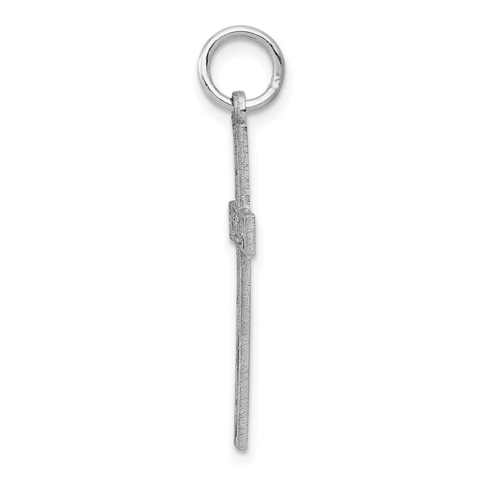 Million Charms 14K White Gold Themed Laser Designed Relgious Cross Charm