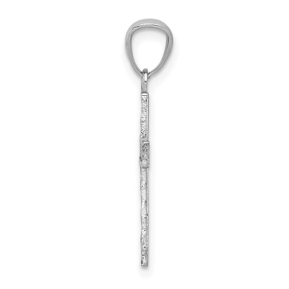 Million Charms 14K White Gold Themed Relgious Cross Pendant