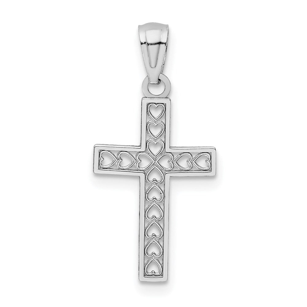 Million Charms 14K White Gold Themed Relgious Cross Pendant