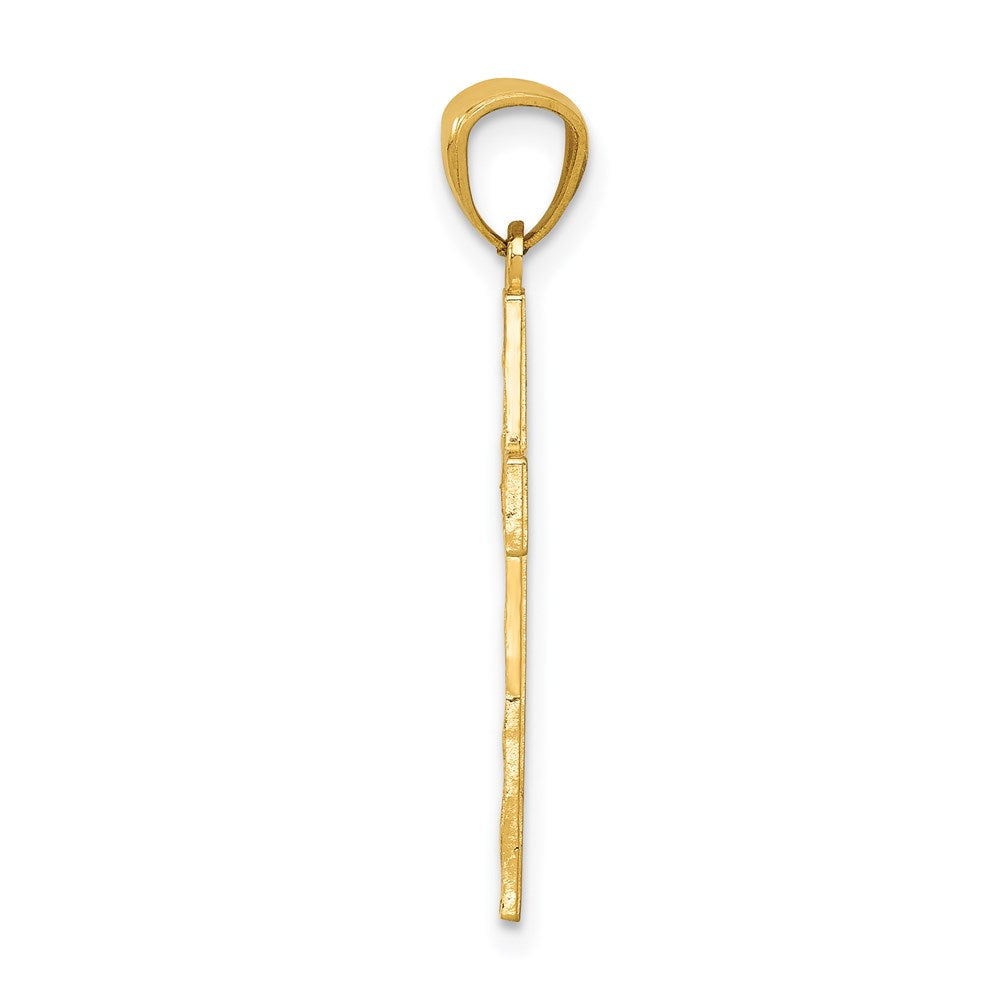 Million Charms 14K Yellow Gold Themed Relgious Cross Pendant