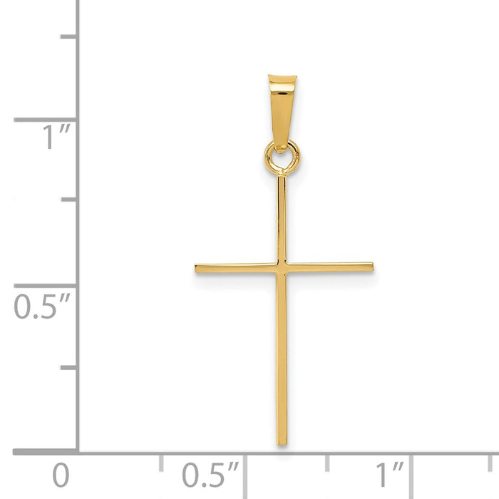 Million Charms 14K Yellow Gold Themed Relgious Cross Pendant