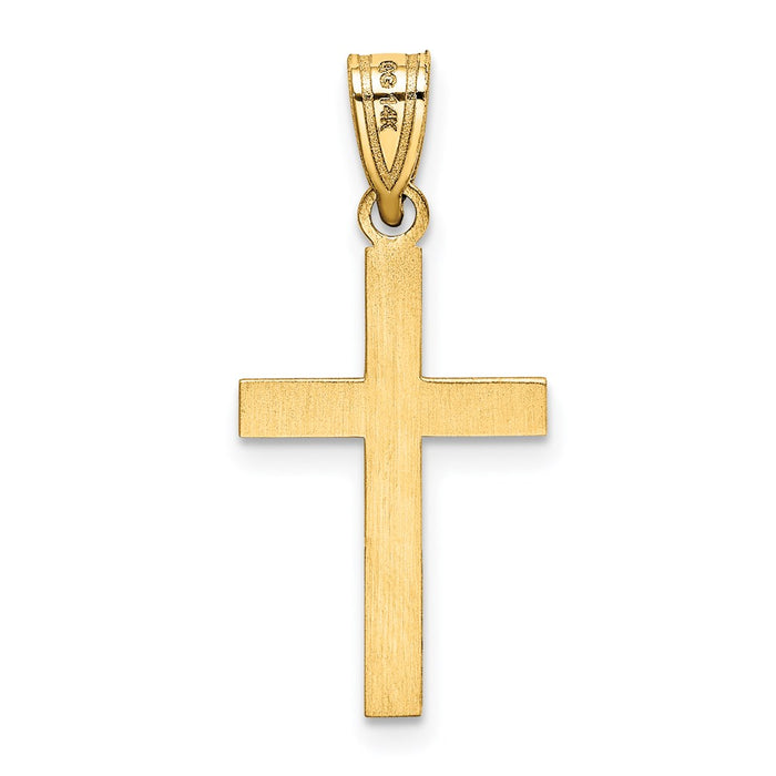 Million Charms 14K Yellow Gold Themed Relgious Cross Pendant