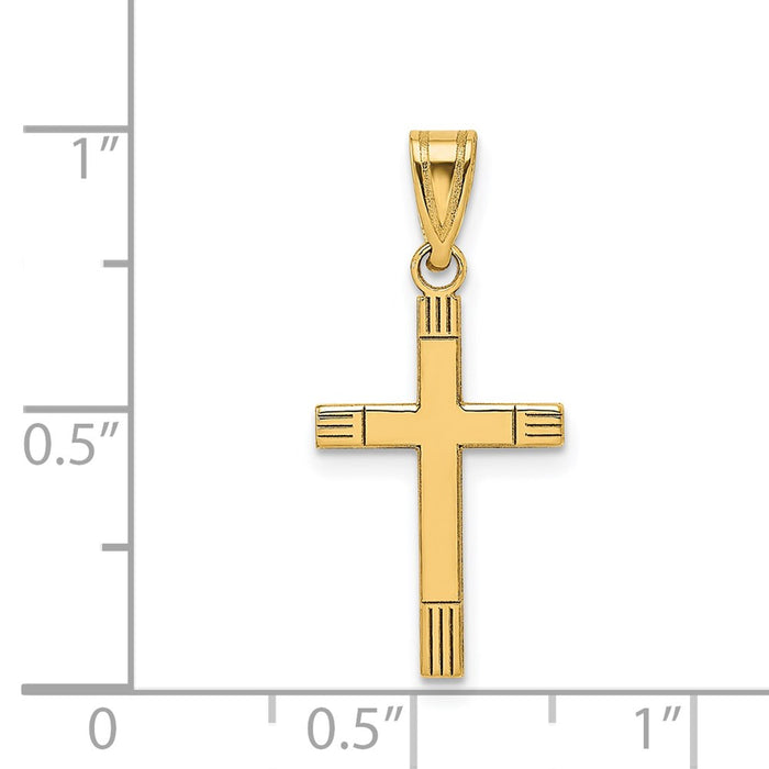 Million Charms 14K Yellow Gold Themed Relgious Cross Pendant