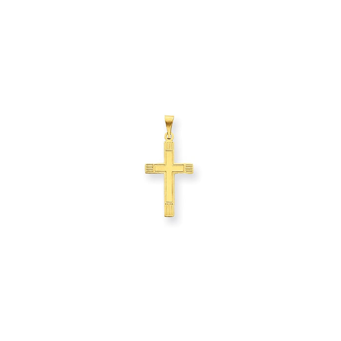 Million Charms 14K Yellow Gold Themed Relgious Cross Pendant