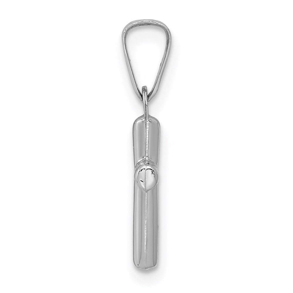 Million Charms 14K White Gold Themed Polished Relgious Cross Pendant