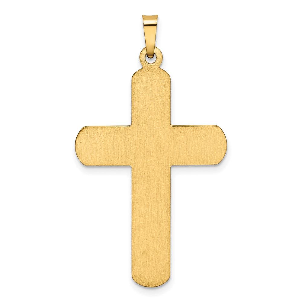 Million Charms 14K Yellow Gold Themed Polished Latin Relgious Cross Pendant