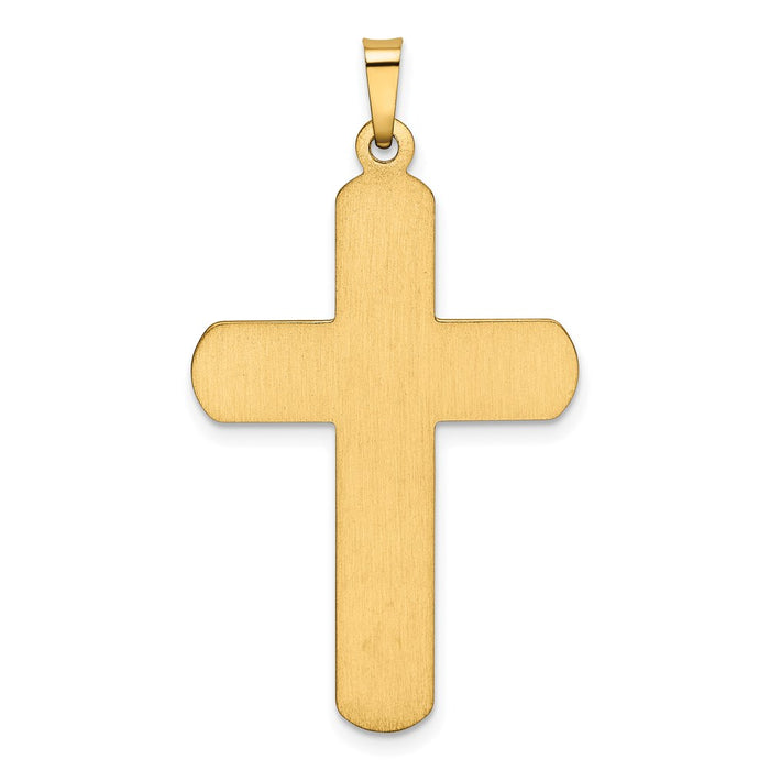Million Charms 14K Yellow Gold Themed Polished Latin Relgious Cross Pendant