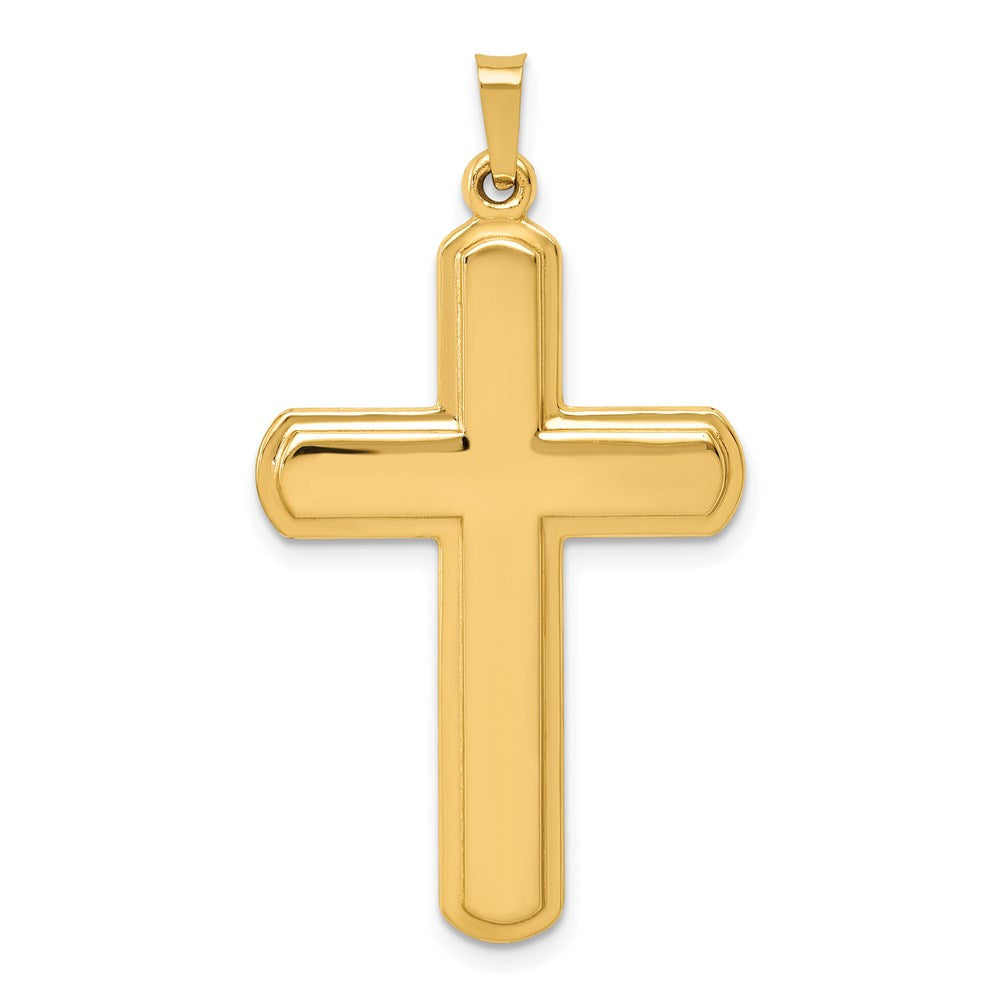 Million Charms 14K Yellow Gold Themed Polished Latin Relgious Cross Pendant