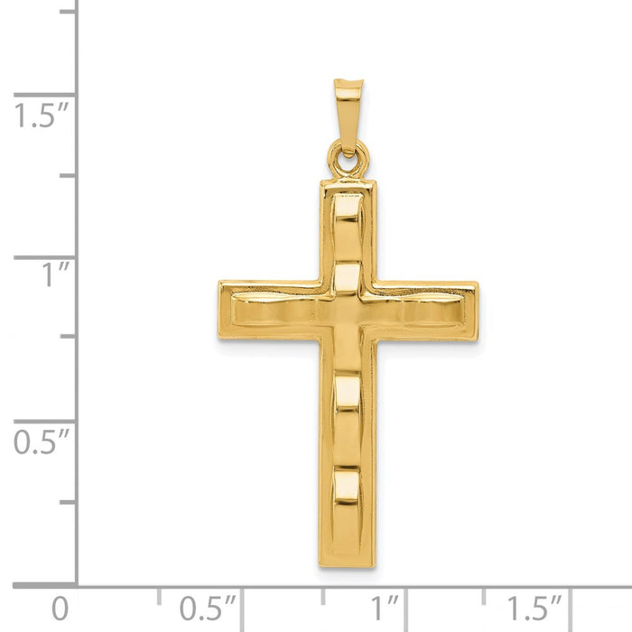 Million Charms 14K Yellow Gold Themed Polished Relgious Cross Pendant
