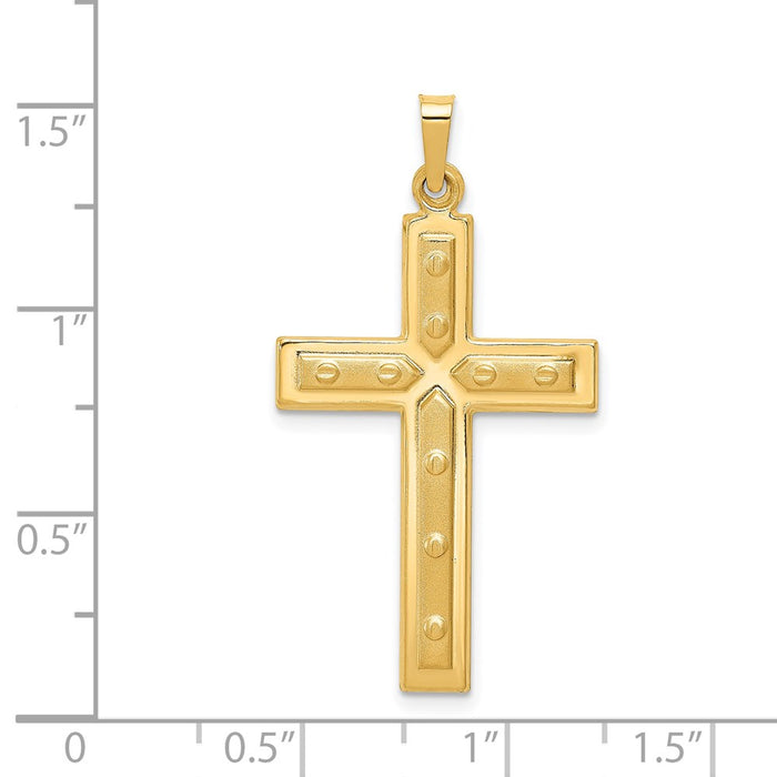 Million Charms 14K Yellow Gold Themed Polished Relgious Cross Pendant