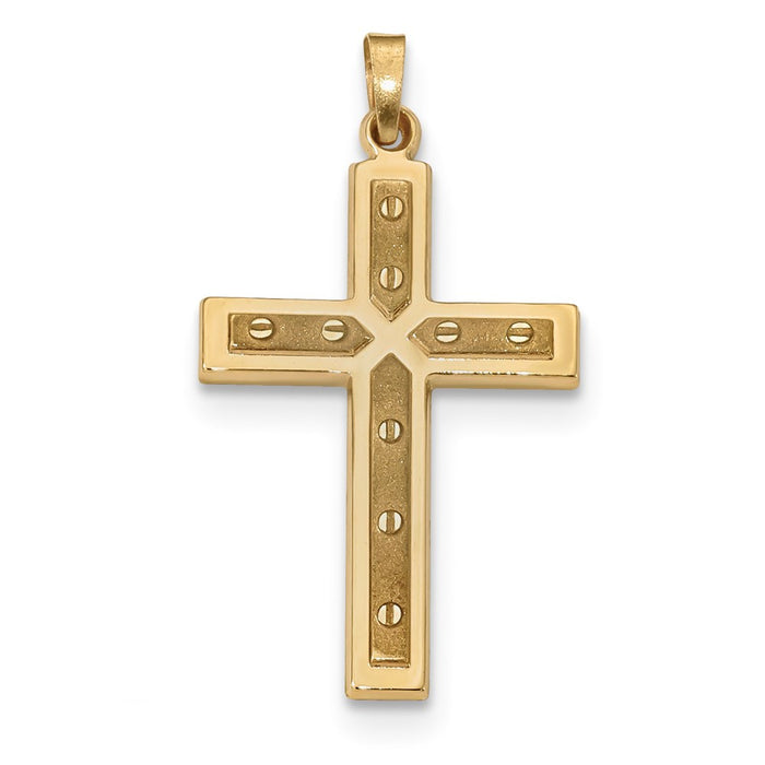 Million Charms 14K Yellow Gold Themed Polished Relgious Cross Pendant