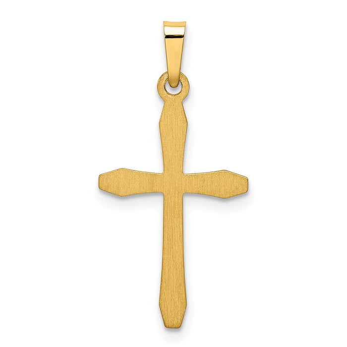 Million Charms 14K Yellow Gold Themed Polished Passion Relgious Cross Pendant