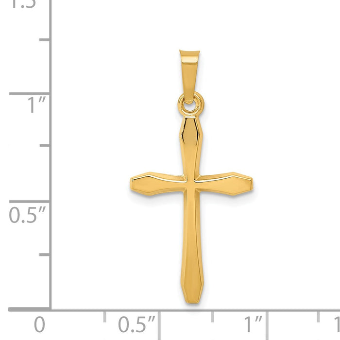 Million Charms 14K Yellow Gold Themed Polished Passion Relgious Cross Pendant