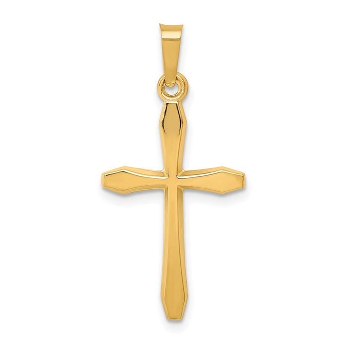 Million Charms 14K Yellow Gold Themed Polished Passion Relgious Cross Pendant