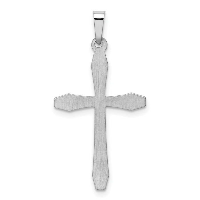 Million Charms 14K White Gold Themed Polished Relgious Cross Pendant