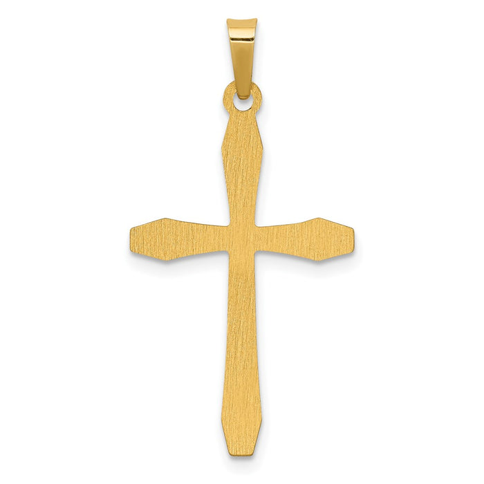 Million Charms 14K Yellow Gold Themed Polished Relgious Cross Pendant