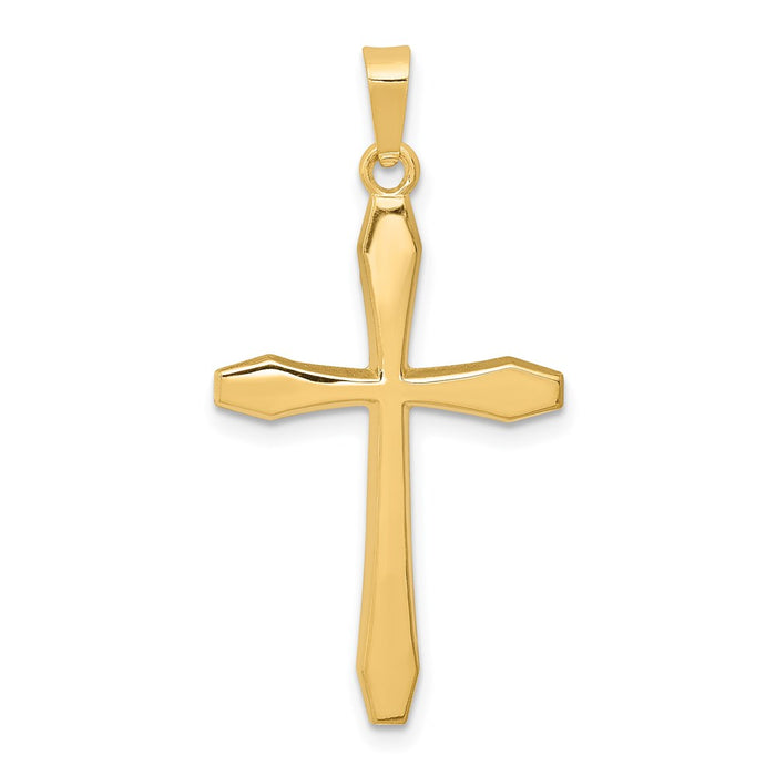 Million Charms 14K Yellow Gold Themed Polished Relgious Cross Pendant