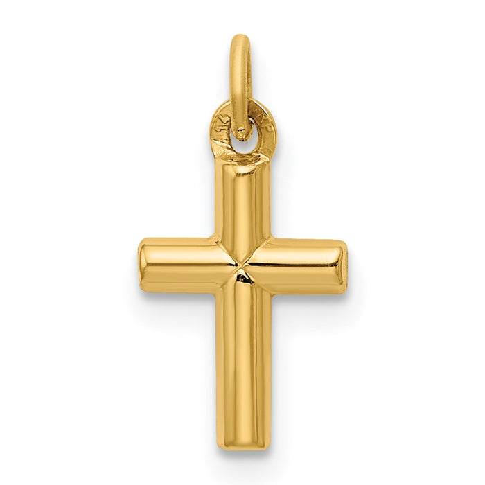 Million Charms 14K Yellow Gold Themed Polished Relgious Cross Pendant